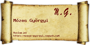 Mózes Györgyi névjegykártya